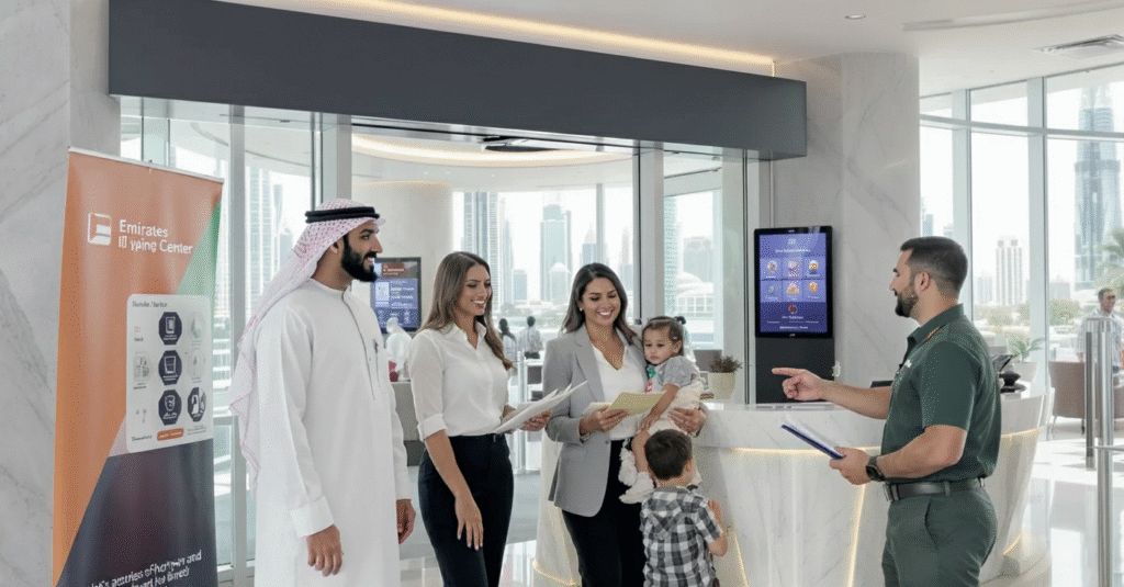 Emirates id application form at arabian business center