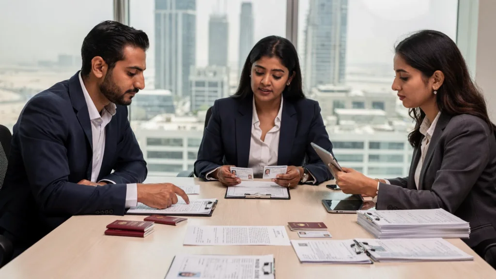 UAE visa reforms discussion in an office