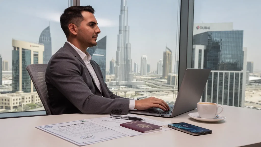 investor visa-Business man working on laptop